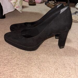 Anne Klein Black Suede Heels